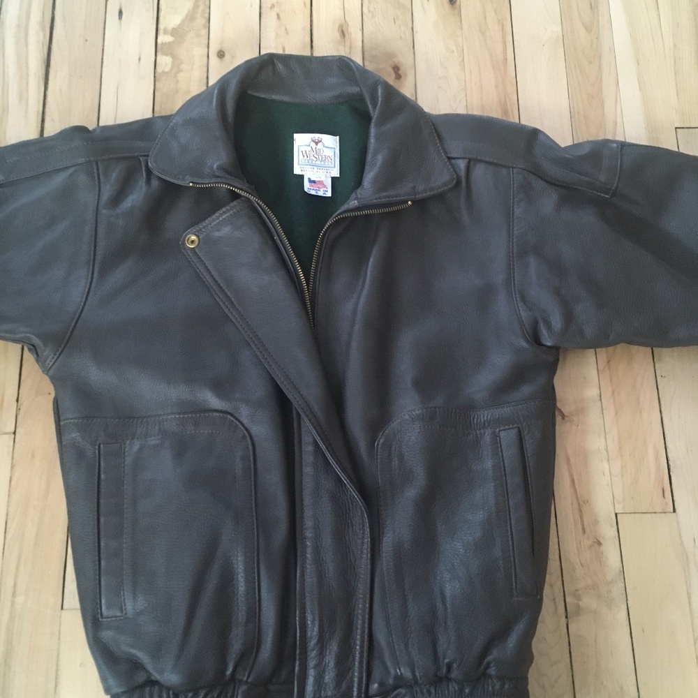 Women's leather jacket - genuine deerskin - felt lined - vintage - like new